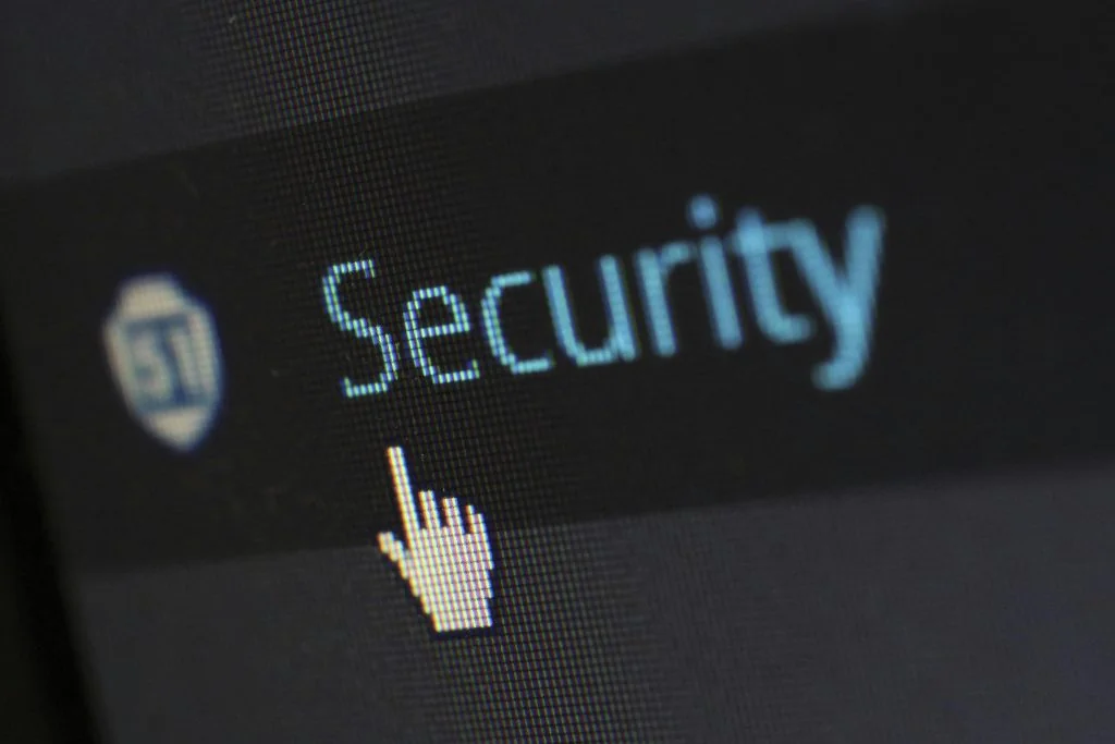 Security icon on a screen representing safety and data protection when using paid survey sites
