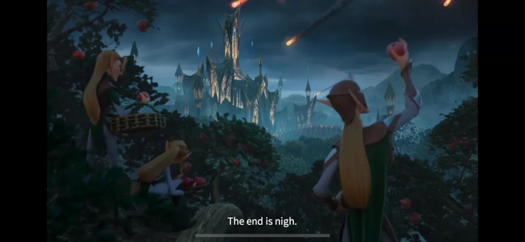 Call of Dragons story cinematic showing characters and fantasy world environment