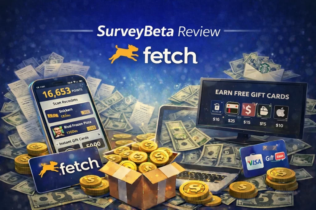 Fetch Rewards review showing receipt scanning and gift card rewards