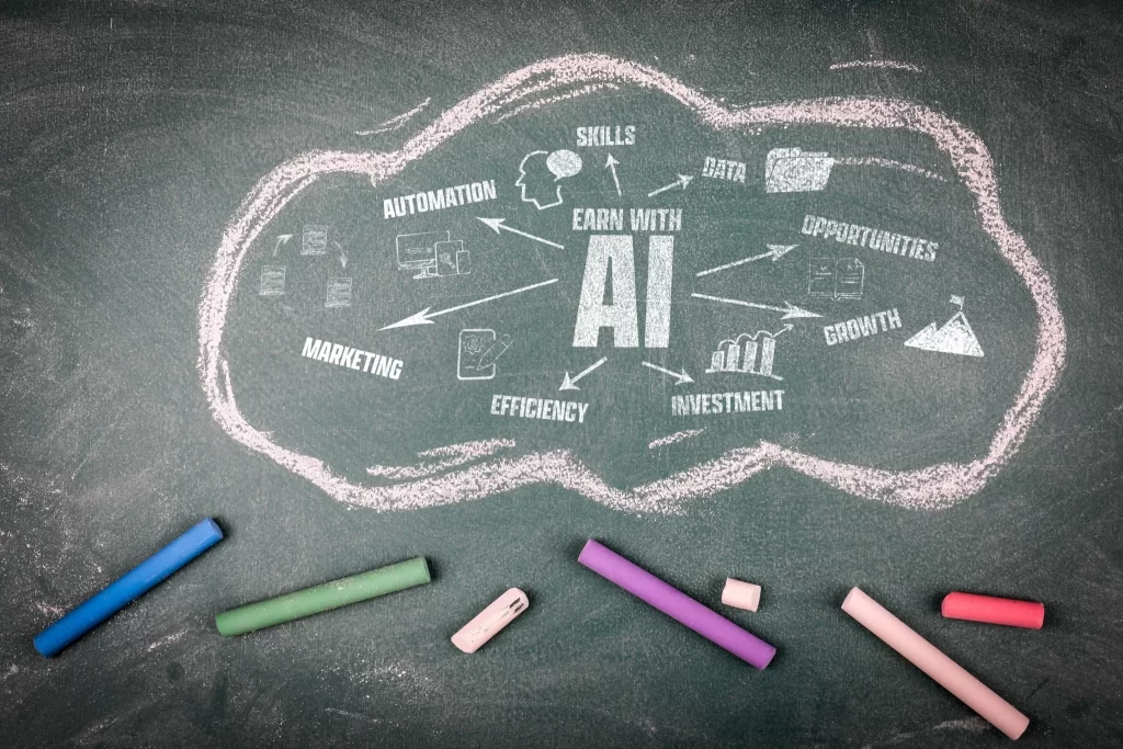 Concept illustration showing how users can earn money by training artificial intelligence systems