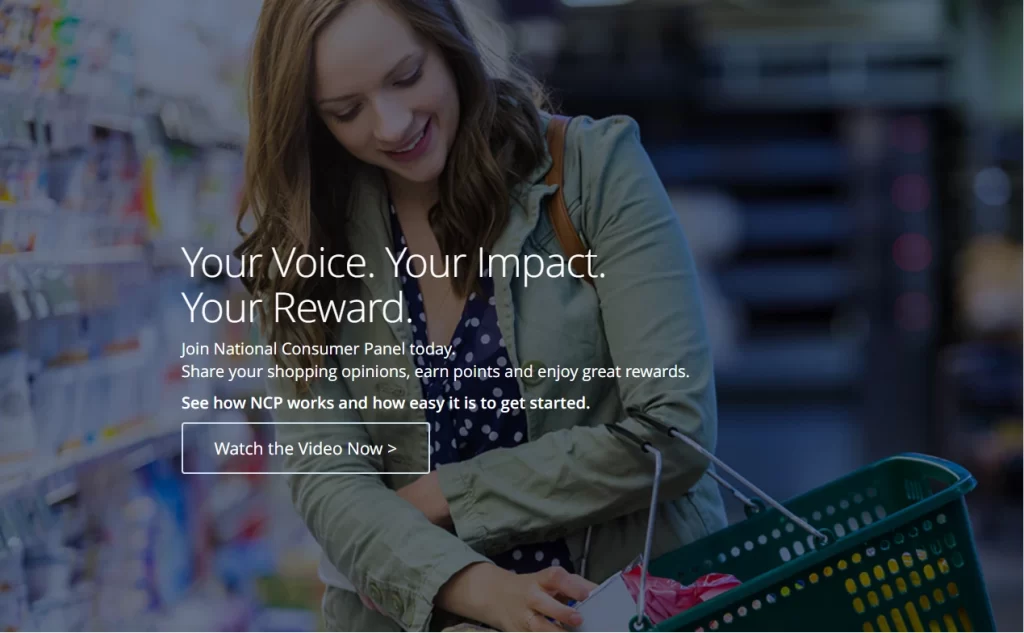 National Consumer Panel app user scanning groceries and earning rewards