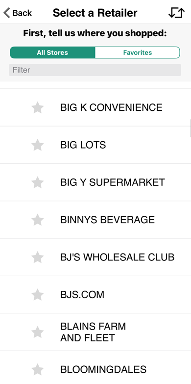 screenshot of list of approved companies for National Consumer Panel for users