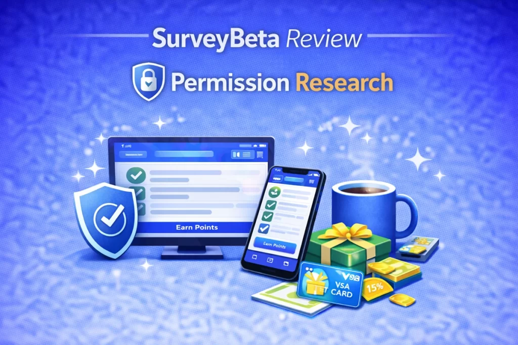 Permission Research surveys with privacy-focused rewards and gift cards