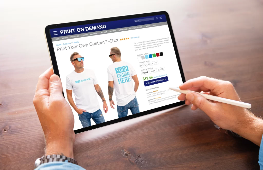 Designing a custom T-shirt using a print on demand online store