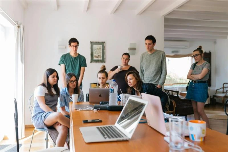 Group of Survey Junkie users participating in an online survey and focus group discussion