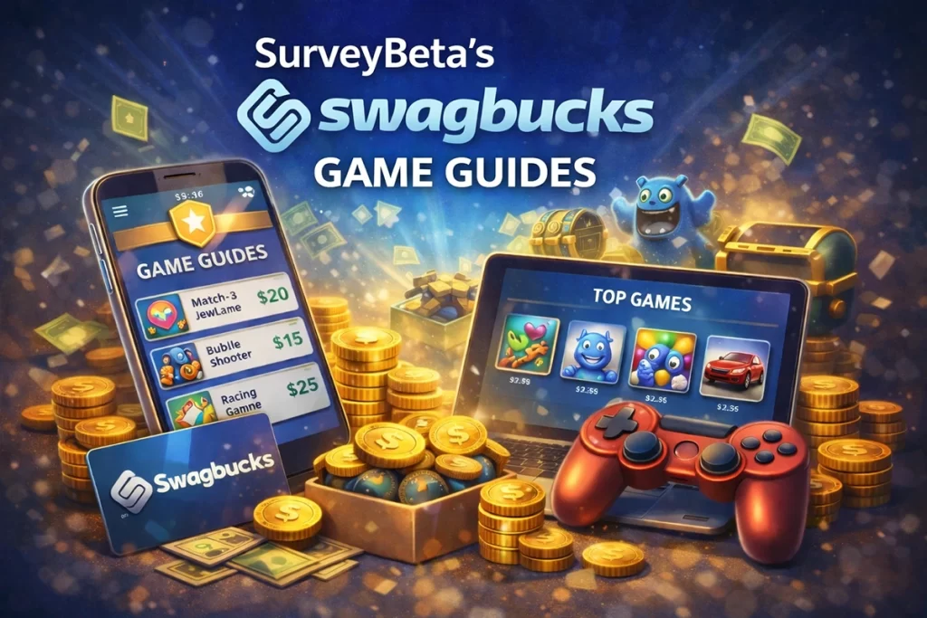 SurveyBeta’s Swagbucks Game Guides SurveyBeta’s Swagbucks game guides showing how to earn money by playing mobile games