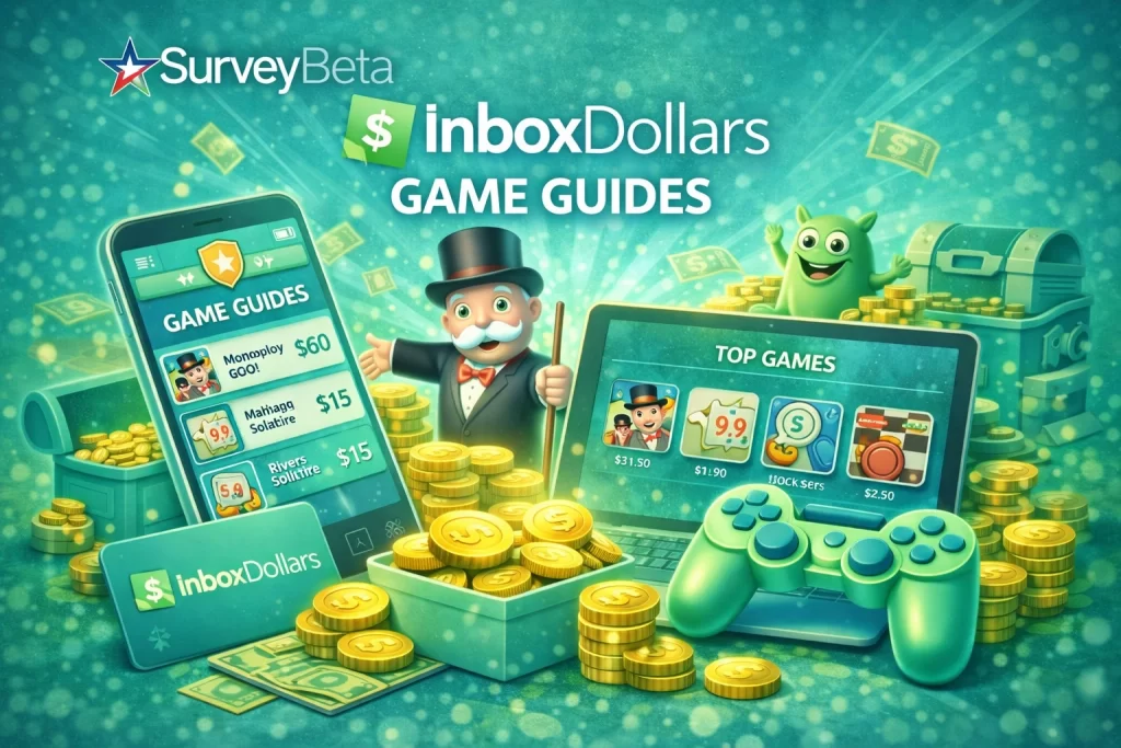 SurveyBeta’s InboxDollars Game Guides SurveyBeta’s InboxDollars game guides showing how to earn money by playing mobile games