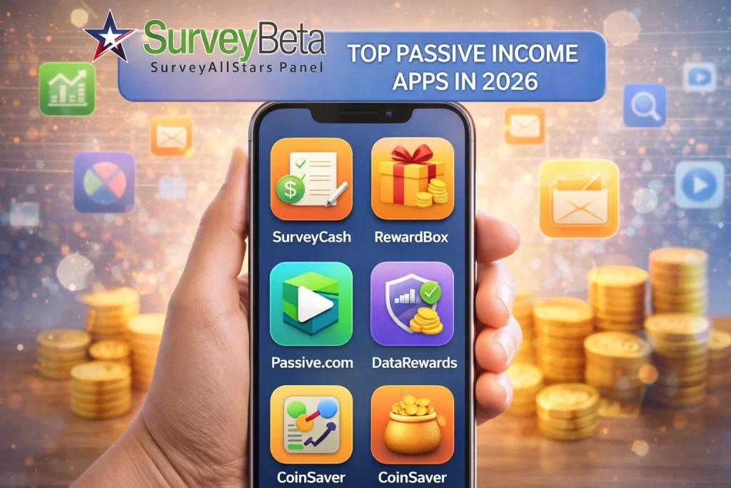 Overview of passive income apps and digital tools on a modern device